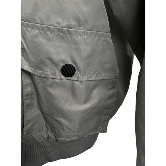 NASA Space Futuristic Gray Bomber Jacket With Patch & Logo Details For Unisex Li - Picture 15 of 15